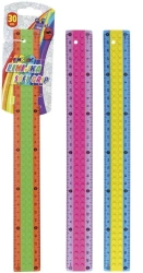 Linijka gumowany plastik 30cm dwukolorowa klocki - Titanum