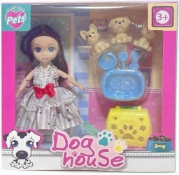 Lalka z pieskami i akcesoriami - Merkpol