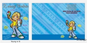Karnet Young B6 + koperta wzór nr 008 Urodziny - Stamp
