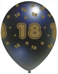 Balon 18 czarno-złoty 5szt - GoParty