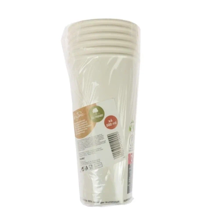 Kubki papierowe białe 500ml 6szt - Arpex