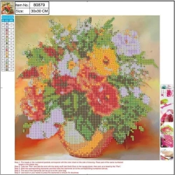 Diamentowa mozaika 5D - Flower bouquet 30x30 80879 - Centrum