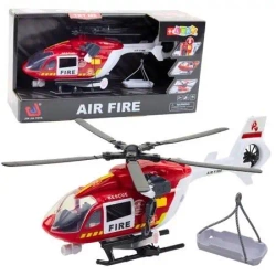 Helikopter straży pożarnej hak + nosze 1:14 - Leantoys