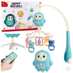 Karuzela do łóżeczka z lampką grzechotki Misie - Leantoys