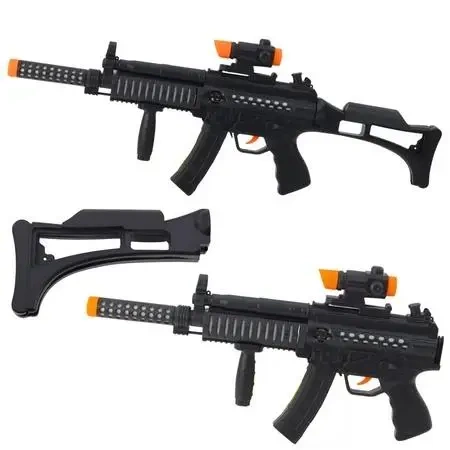 Karabin maszynowy światła dźwięki czarny 62cm - Leantoys