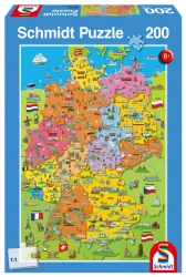 Puzzle 200 Ilustrowana Mapa Niemiec 108353 - Schmidt Puzzle
