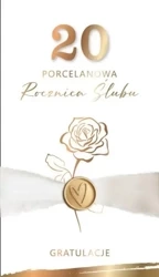 Karnet Rocznica Ślubu 20 - porcelanowa - Armin Style