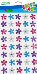 Naklejki kwiatuszek brokat 40szt - Starpak