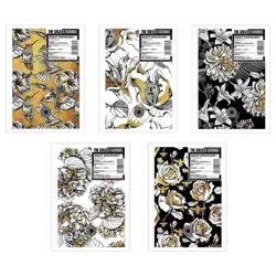 Brulion A5/96K kratka Flowers gold (5szt) - Ziemia Obiecana