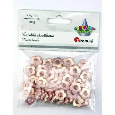 Koraliki plastikowe kwiatki 15mm 20g - Titanum