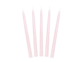 Świeca stożkowa matowa j. różowy 24cm 10szt - PartyDeco