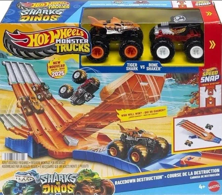 Hot Wheels Monster Truck Wyścig z demolką 2auta - Mattel