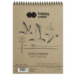 Szkicownik na spirali A5/80K Ptaki HAPPY COLOR - GDD