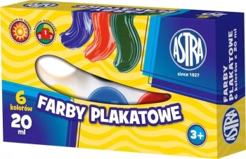 Farby plakatowe 6 kolorów 20ml ASTRA - ASTRA papiernicze