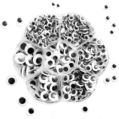 Samoprzylepne ruchome oczka 500szt 7 rozmiarów - Dalprint