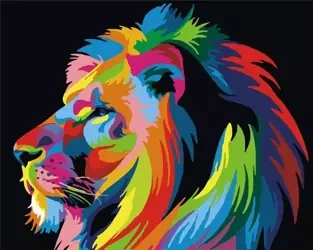 Malowanie po numerach - Lew kolorowy 40x50cm - ArtiFly