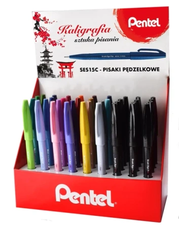 Zestaw pisaków pędzelków do kaligrafii SES15 36 kolorów - PENTEL