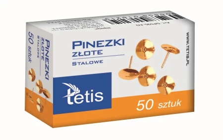 Paczka Pinezki złote 50 szt 10 sztuk - Tetis