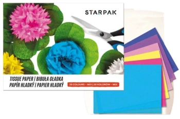 Bibuła gładka teczka 20 kolorów (10szt) - STARPAK