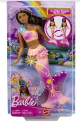 Barbie. JDM73 Syrenka. Rozkwitające kwiaty. Lalka brunetka