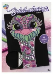 Kolorowanka A4 4 arkusze Velvet Ptaki