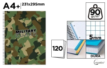 Notatnik A4+/120K kołowy kratka moro - Cervantes