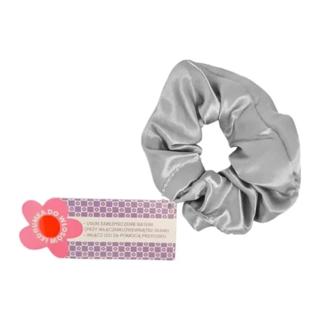 Gumka scrunchie do włosów led szara - MCD