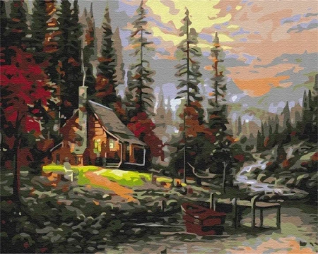 Malowanie po numerach Dom w lesie - TWOJE HOBBY plakaty