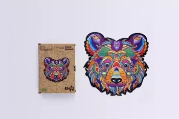 Puzzle drewniane eko 39 Brązowy niedźwiedź A3 - PuzzleOK