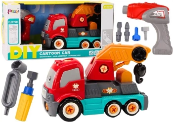 Ciężarówka z hakiem do skręcania DIY pomarań dźwig - Leantoys