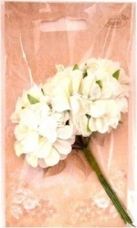 Kwiaty materiałowe kremowe 4cm 6szt - Galeria Hobby