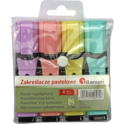 Zakreślacze pastelowe 4 kolory - Titanum