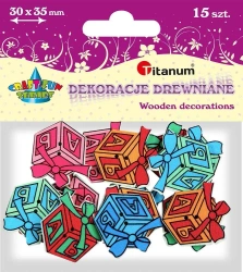 Drewniane guziki Prezenty 15szt - Titanum