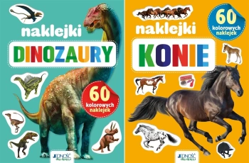 60 kolorowych naklejek. Konie i dinozaury - Dorota Skwark