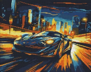 Diamentowa mozaika - Nocne miasto 40x50cm - Ideyka