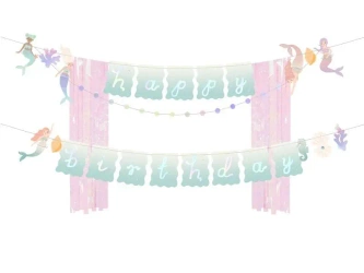 Baner Happy Birthday Syrenka 130x100cm - PartyDeco