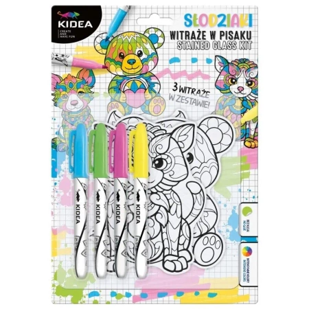 Witraże w pisaku misie KIDEA - DERFORM