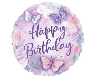 Balon foliowy Flutter Happy Birthday Motyle 46cm - Anagram