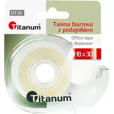 Taśma biurowa 18mmx30m z podajnikiem - Titanum