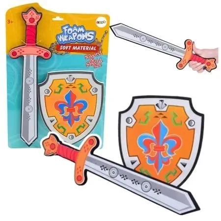 Zestaw rycerski tarcza miecz piankowe 2el - Leantoys