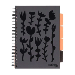 Kołozeszyt Pads B5/100K kratka Floral czarny - Strigo