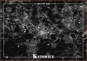 Plakat dekoracyjny - Katowice - Art-Map
