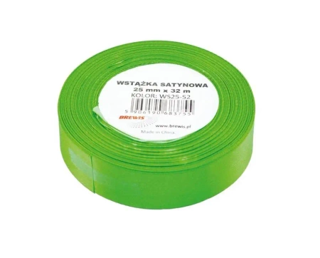 Wstążka satynowa zielona 25mmx32m - Brewis