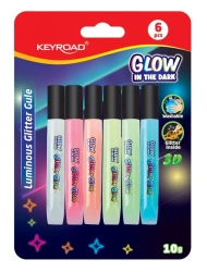 Klej brokatowy fluorescencyjny 10ml 6 kolorów - Keyroad