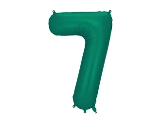 Balon foliowy cyfra 7 86cm butelkowa zieleń - PartyDeco