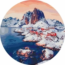 Malowanie po numerach okrągłe - Świt na Lofotach - Twoje Hobby