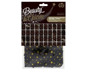 Kurtyna B&C gwiazdki metaliczna czarna 100x200cm - Godan