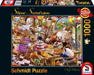 Puzzle 1000 PQ Zwierzaki w kuchni S. Sundram 109088 - Schmidt Puzzle