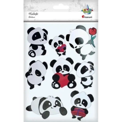 Naklejki papierowe 3D misie panda 8szt - Titanum