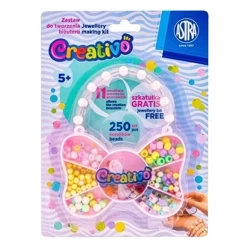 Zestaw koralików Motyl 250szt + 2m gumek ASTRA - ASTRA papiernicze
